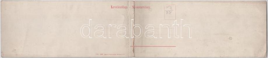 Tátra, Magas-Tátra, Vysoké Tatry; Poprádról nézve - 3-részes félbehajtott panorámalap / 3-tiled gian...