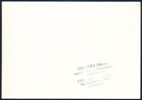 Molnár Dénes (1947-2000): Berethalom, Bierthälm (Erdély). Fametszet, papír, jelzett a hátoldalán a m...