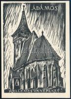 Molnár Dénes (1947-2000): Ádámos (Erdély). Fametszet, papír, jelzett a hátoldalán a művész bélyegzésével, 15x10,5 cm.