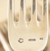 V. Syrovy klenotnik Praha 86 darabos ezüst (Ag) evőeszköz készlet, dianás jelzéssel, mesterjeggyel, ...