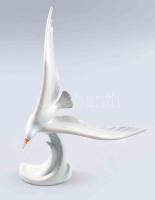 Hollóházi sirály. Jelzett, kézzel festett, hibátlan, m: 24 cm