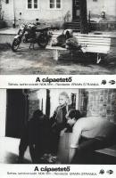 cca 1989 előtti ,,A cápaetető" című NDK-beli film jelenetei és szereplői, 6 db vintage produkciós filmfotó (vitrinfotó, lobbyfotó) ezüst zselatinos fotópapíron, a használatból eredő (esetleges) kisebb hibákkal, 18x24 cm