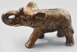 Elefánt persely, benne aprópénzzel, 20x13 cm