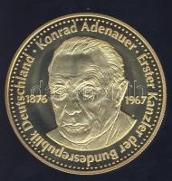 Németország DN "Német történelem - Konrad Adenauer" aranyozott ffém emlékérem T:PP