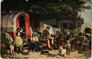 Zigeuner / Cigányok / Gypsy camp. M.K.B. 2261. s: Schölten (EK)