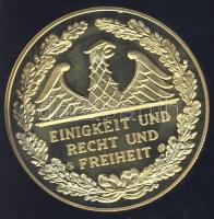 Németország DN "Német történelem - Konrad Adenauer" aranyozott ffém emlékérem T:PP