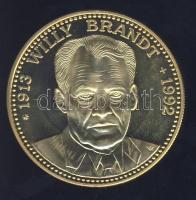Németország DN "Német történelem - Willy Brandt" aranyozott ffém emlékérem T:PP