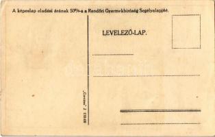 Rendőri Gyermekbíróság Segélyalap propagandalapja / Hungarian police charity propaganda card against...