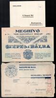 1939 Meghívó a Szepesi Egyesület Szepesi Báljára, 1939. jan. 14. Eredeti sérült borítékkal, feladószelvénnyel, a boríték egy részé a meghívóhoz ragadt.