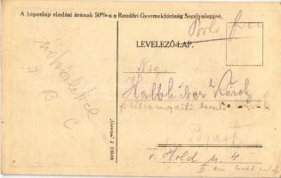 Rendőri Gyermekbíróság Segélyalap propagandalapja / Hungarian police charity propaganda card against...