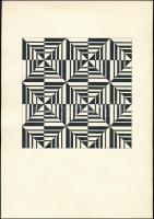 Jelzés nélkül: Op-art kompozíció. Tus, papír. 15x15 cm