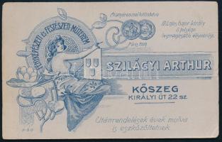 cca 1910 Katonaiskolás (cőger) fiú egészalakos portréja, keményhátú fotó Szilágyi Arthur kőszegi műt...
