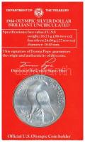 Amerikai Egyesült Államok 1984S 1$ Ag "XXIII. Nyári Olimpiai Játékok, Los Angeles" eredeti...