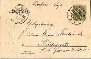 1902 Vergissmeinnicht / Dombornyomott szecessziós művészlap / Art Nouveau embossed litho art postcar...
