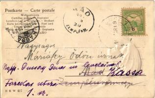 1903 Dombornyomott szecessziós művészlap / Art Nouveau embossed art postcard. B.R.W. 417