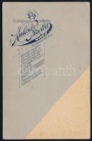 cca 1910 Két katona és egy civil úr asztalnál italoznak és szivaroznak, keményhátú fotó Kulcsár Gize...