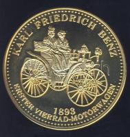Németország DN "Német történelem - Karl Friedrich Benz" aranyozott ffém emlékérem T:PP