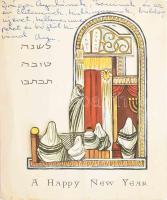 Újévi üdvözlőkártya, nyitható, 3D-s, 14,5×12 cm