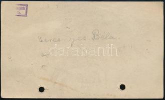 cca 1930-1940 Cseresnyés Béla cserkészfiú fején viselt számháborús karton, hátoldalán "Cserkész...