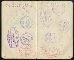 1995 Osztrák útlevél fényképpel, 1 db osztrák és 6 db egyiptomi okmánybélyeggel, sok bélyegzéssel