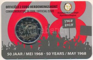 Belgium 2018. 2E Az 1968 májusi események 50. évfordulója bliszterben T:UNC Belgium 2018. 2 Euro The 50th Anniversary of May 1968 Events in Belgium in coincard C:UNC Krause KM#374