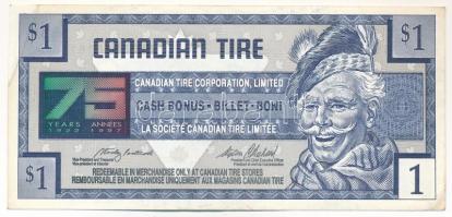 Kanada 1996. 1$ &quot;Canadian Tire Corporation - 75. évforduló&quot; vásárlási utalvány T:F  Canada 1996. 1 Dollar &quot;Canadian Tire Corporation - 75th Anniversary&quot; trade voucher T:F