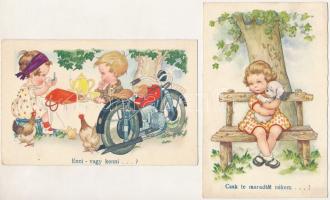 4 db RÉGI humoros képeslap. Remete Hedvig színésznőnek küldött képeslapok / 4 pre-1945 humour postca...