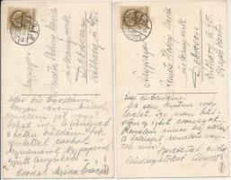 4 db RÉGI humoros képeslap. Remete Hedvig színésznőnek küldött képeslapok / 4 pre-1945 humour postca...