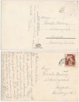PARÁDFÜRDŐ - 2 db RÉGI képeslap. Remete Hedvig színásznőnek címezve