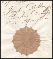 1845 Buda, latin nyelvű egyházi irat, Reither József (1839 és 1843 között felsővízivárosi plébános) ...