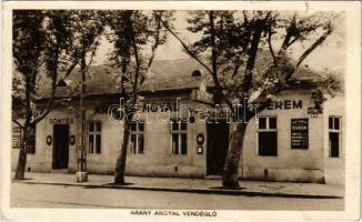 1939 Budapest IX. Arany Angyal vendéglő, étterem, söröző. Mester utca 8. (lyuk / pinhole)