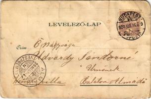 1900 Budapest I. Bittner Alajos vendéglője, fedett kert vendégekkel és pincérekkel. Krisztina körút ...