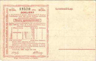 Budapest V. Szabadság tér. Hátoldalon sorsjegy (EK)