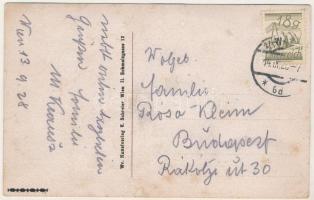 1928 Boldog Újévet! Héber nyelvű zsidó újévi üdvözlőlap. Judaika / Jewish Art Nouveau New Year greet...