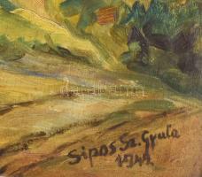 Sipos Sz. Gyula (-): Pihenő aratók. Olaj, vászon, jelzett. Dekoratív fakeretben. 60x80 cm