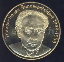 Németország DN "Német történelem - Theodor Heuss, szövetségi elnök" aranyozott ffém emlékérem T:PP