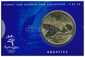 Ausztrália 2000. 5D Al-bronz &quot;Sydneyi Olimpia 2000 - Vizisportok&quot; bliszterben T:BU  Australia 2000. 5 Dollars Al-Bronze &quot;Sydney 2000 Olympics - Aquatics&quot; in coincard C:BU  Krause KM#436