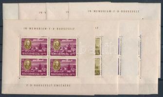 1949 Roosevelt egyenes állású kisívsor (120.000) (70f törés / folded)