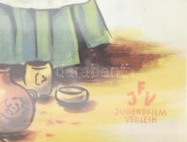 König Drosselbart mesefilm plakátja, hajtott, szakadással, 83×60 cm