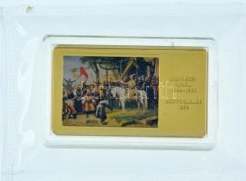 2014. &quot;A magyar festészet remekművei / Munkácsy Mihály 1844-1900 / Honfoglalás 1893&quot; aranyozott, multicolor Cu emlékérem (35x60mm) T:PP