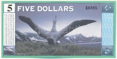 Antarktisz 2001. 5$ "Roald Engelbregt Amundsen" fantázia bankjegy T:UNC
Antarctica 2001. ...