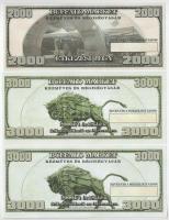 2015-2016. 2000Ft-3000Ft "Buffalo Bill Étterem" (3db/2xklf) étkezési jegy T:UNC