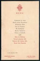 1922 Országos Casino, Láng és Tsa Budapest menükártya, kissé foltos