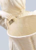 Lány kosarakkal. Antik biszkvit porcelán szobor, jelzett, lepattanással, m: 24 cm