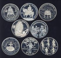 1995. "Magyarok őstörténete és honfoglalása" Ag emlékérem sorozat, benne 9klf db 9x31,1g T:PP Eredeti díszdobozban, tanúsítvánnyal! Csak 3000db! R!