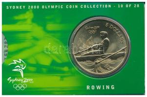Ausztrália 2000. 5D Al-bronz Sydneyi Olimpia 2000 - Evezés bliszterben T:BU  Australia 2000. 5 Dollars Al-Bronze Sydney 2000 Olympics - Rowing in coincard C:BU  Krause KM#431