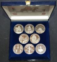 1995. "Magyarok őstörténete és honfoglalása" Ag emlékérem sorozat, benne 9klf db 9x31,1g T...