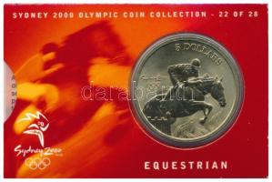 Ausztrália 2000. 5D Al-bronz &quot;Sydneyi Olimpia 2000 - Lovaglás&quot; bliszterben T:BU  Australia 2000. 5 Dollars Al-Bronze &quot;Sydney 2000 Olympics - Equestrian&quot; in coincard C:BU  Krause KM#434