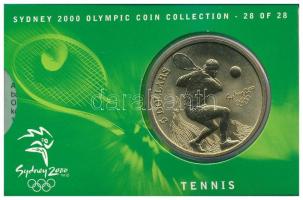 Ausztrália 2000. 5D Al-bronz Sydneyi Olimpia 2000 - Tenisz bliszterben T:BU  Australia 2000. 5 Dollars Al-Bronze Sydney 2000 Olympics - Tennis in coincard C:BU  Krause KM#409