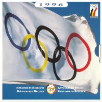 Belgium 1996. 50c - 20Fr (10x) Atlantai Olimpia forgalmi szett + zseton karton dísztokban T:BU  Belgium 1996. 50 Centimes - 20 Francs (10x) Atlanta Olympics coin set + token in case C:BU